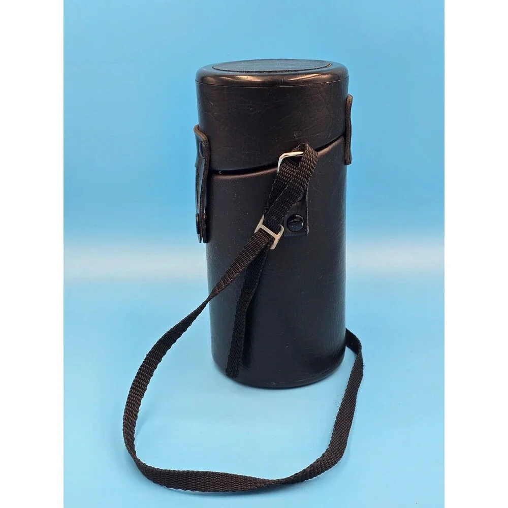Vintage Hard Black Leather Camera Lens Case 7